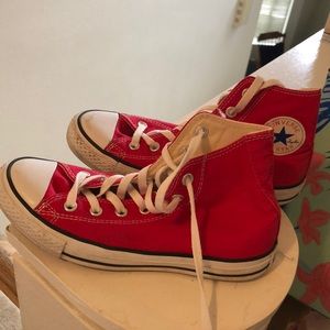Red high top Converse
